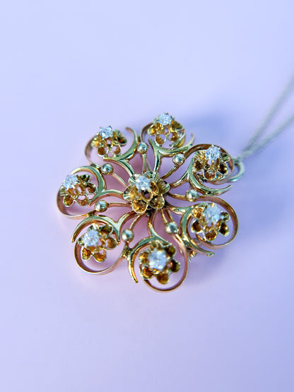 1930s Diamond & Gold Pin/Pendant