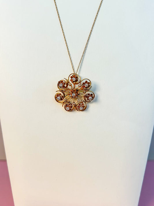 1930s Diamond & Gold Pin/Pendant