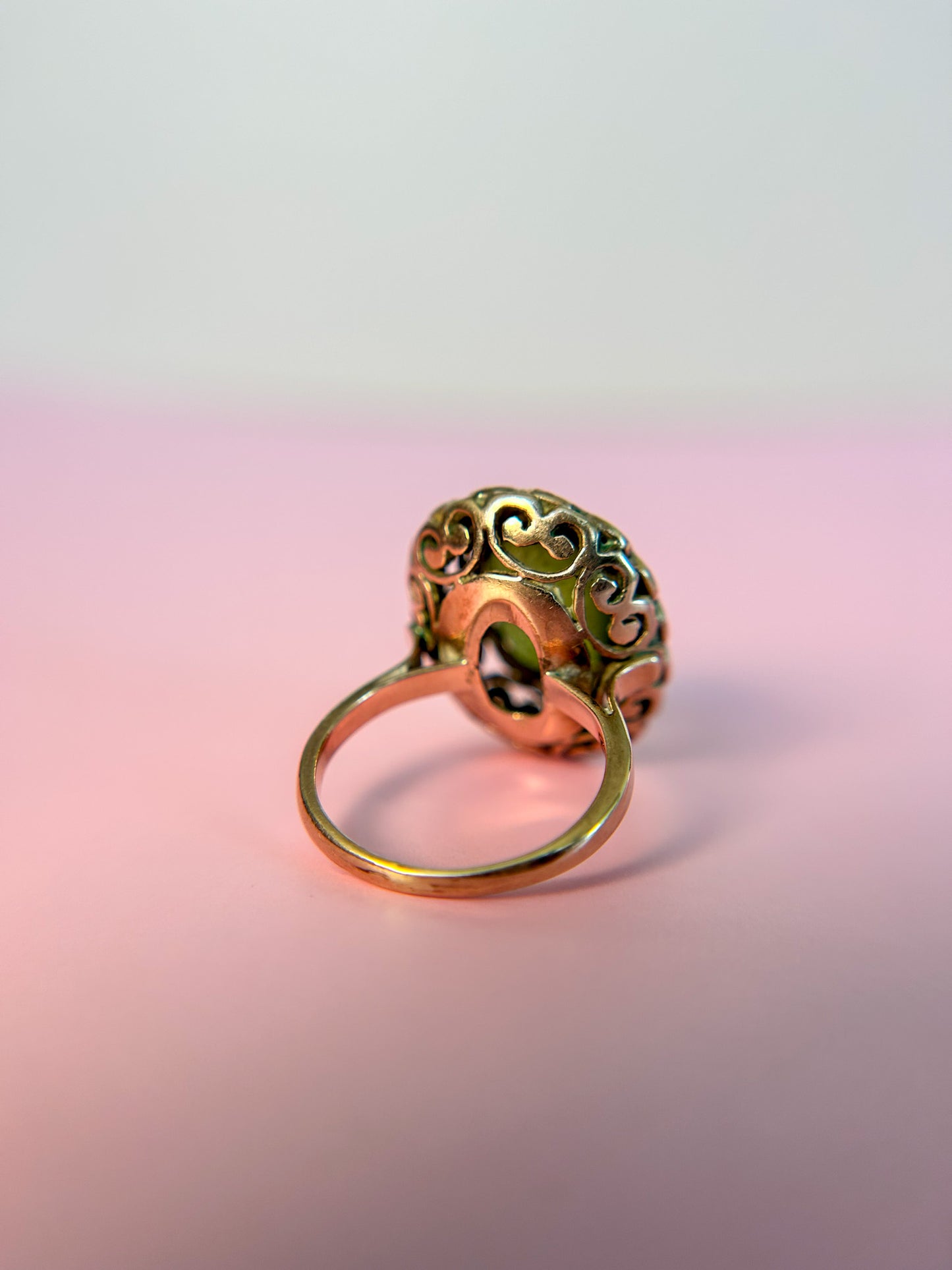 1950s 14k Gold & Peridot Ring
