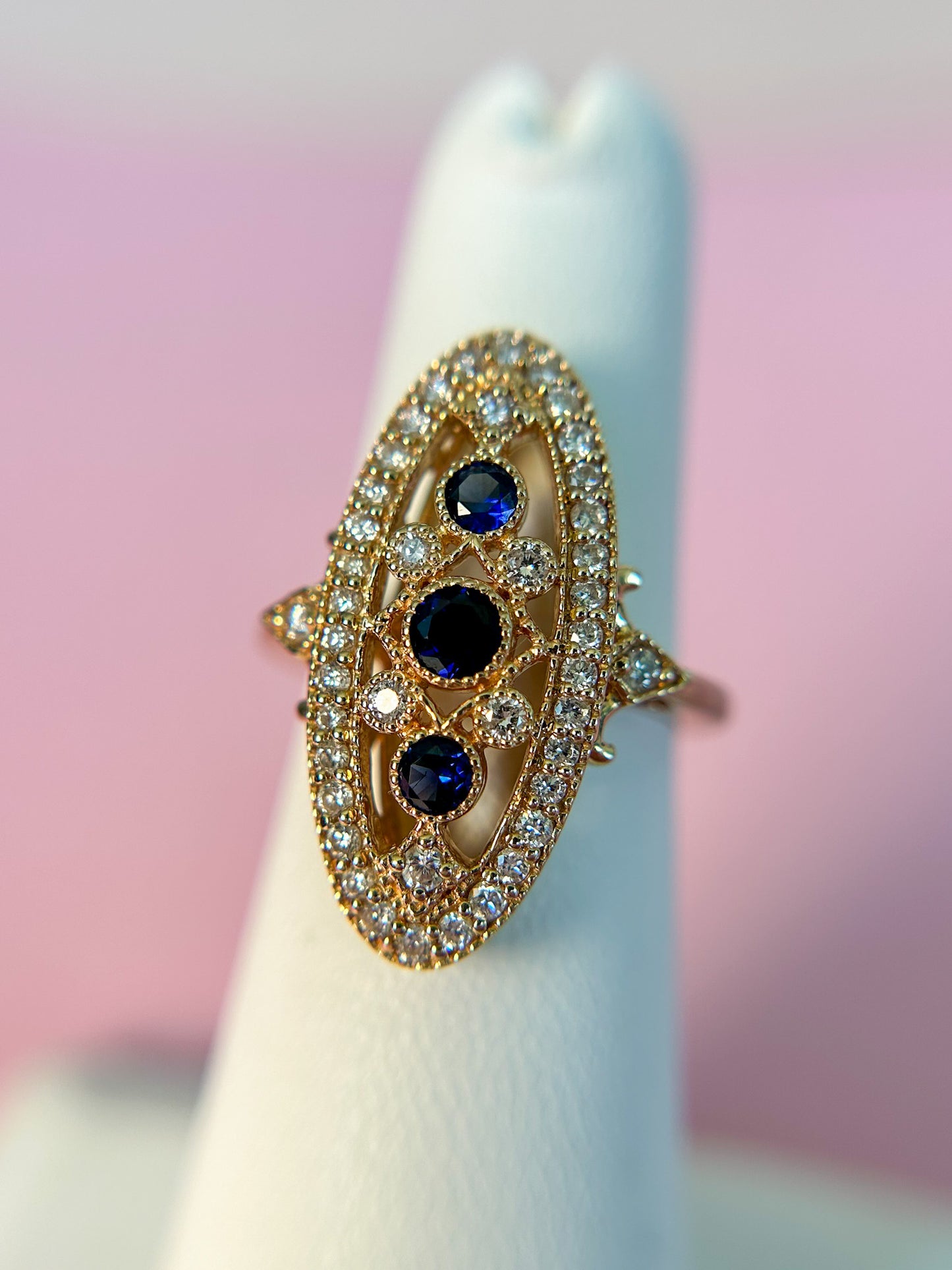 1950s Sapphire & Diamond Ring
