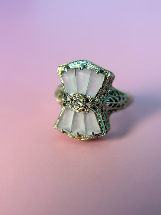 SOLD - 1920s Camphor Glass Ring