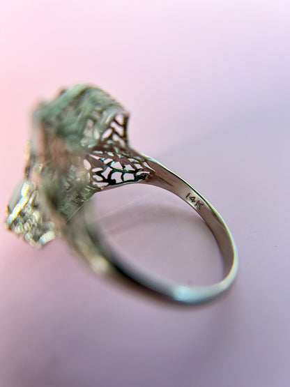 SOLD - 1920s Camphor Glass Ring