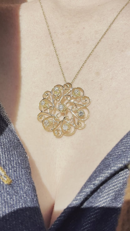 1930s Gold & Diamond Pendant