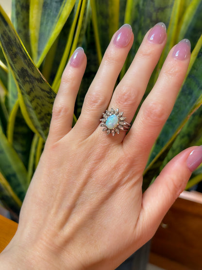 1930s Opal & Diamond Ring